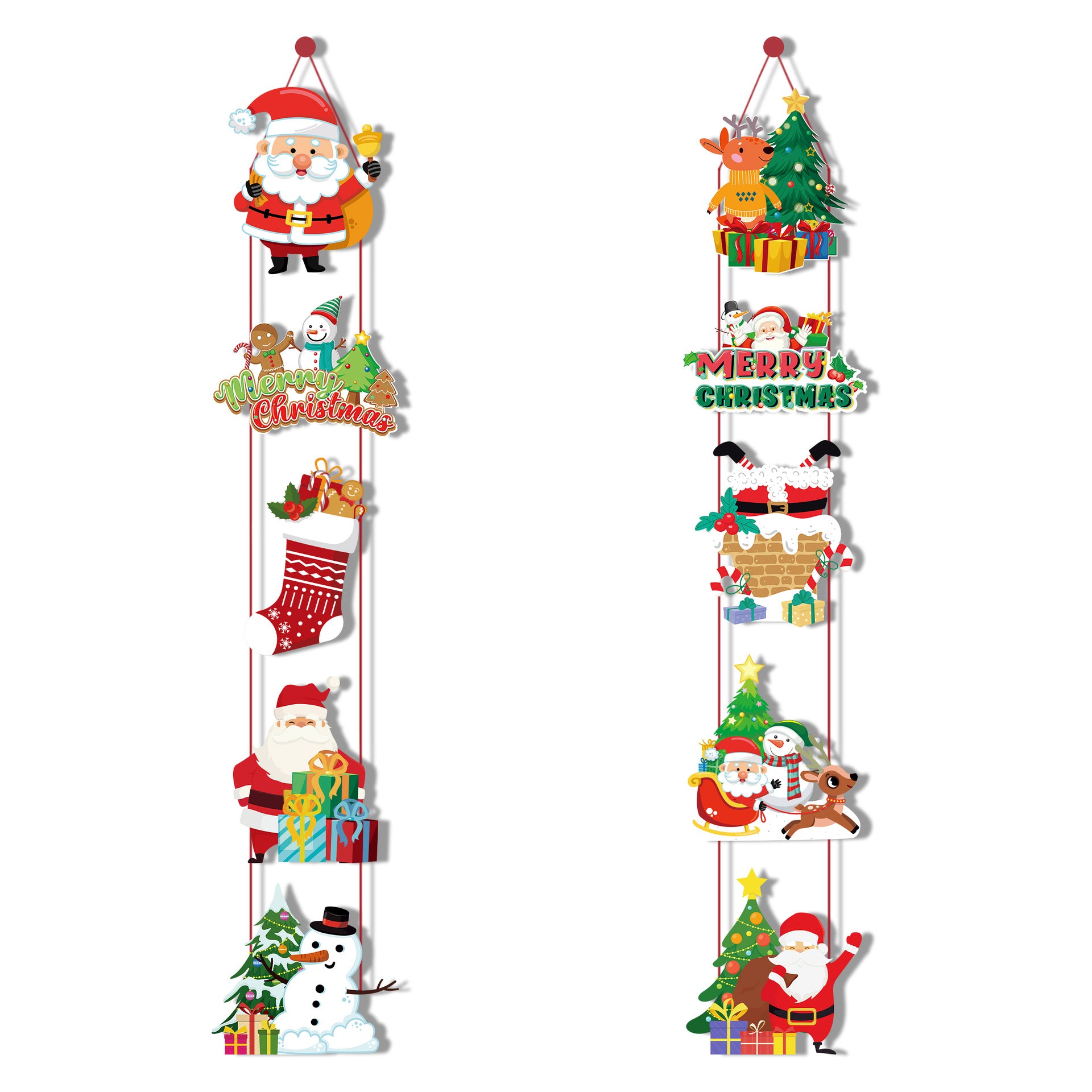 Wholesale 10pcs/pack New Christmas Party Paper Santa Claus Christmas Tree Decoration Pendant